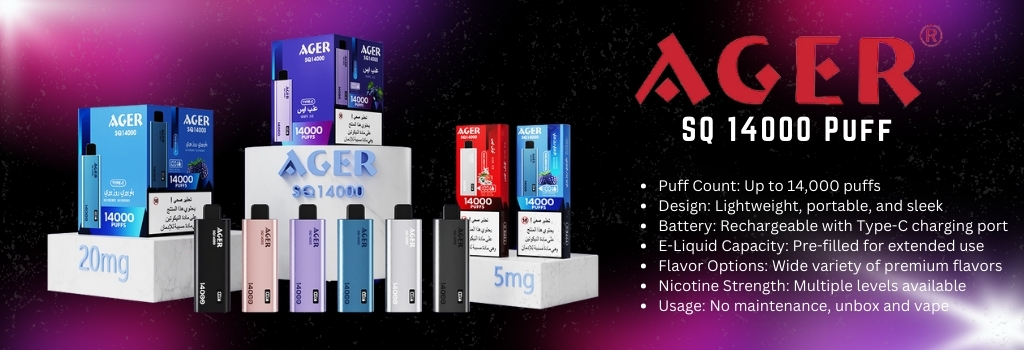 Ager SQ 14000 Puff Disposable Vape Banner