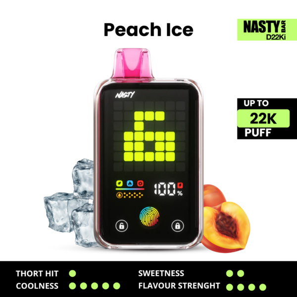 Nasty Bar D22Ki Peach Ice Disposable Vape – 22000 Puffs