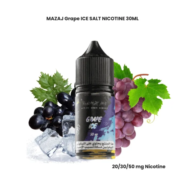 MAZAJ Grape Ice Salt Nicotine 30ml (20/30/50mg) - Grape Menthol E-Liquid | Riyadh Vape Juice