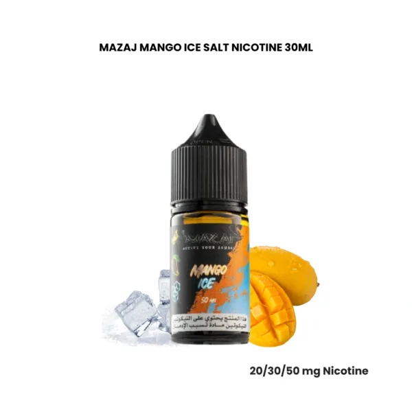 MAZAJ Mango Ice Salt Nicotine 30ml (20/30/50mg) - Icy Tropical Mango E-Liquid | Riyadh Vape Juice