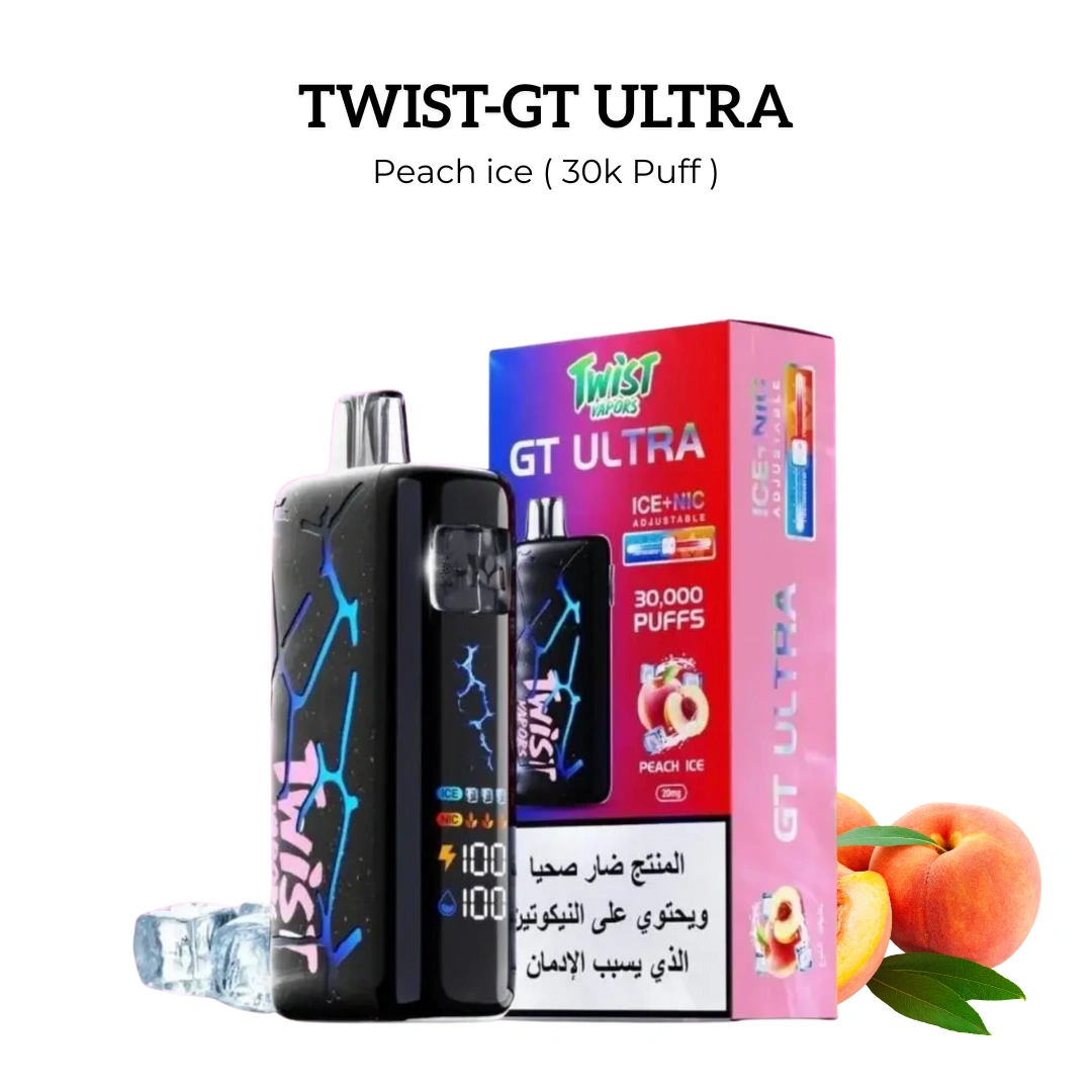 Twist Vapors GT MAX Peach ice - 30K Puff Disposable | Buy in Riyadh