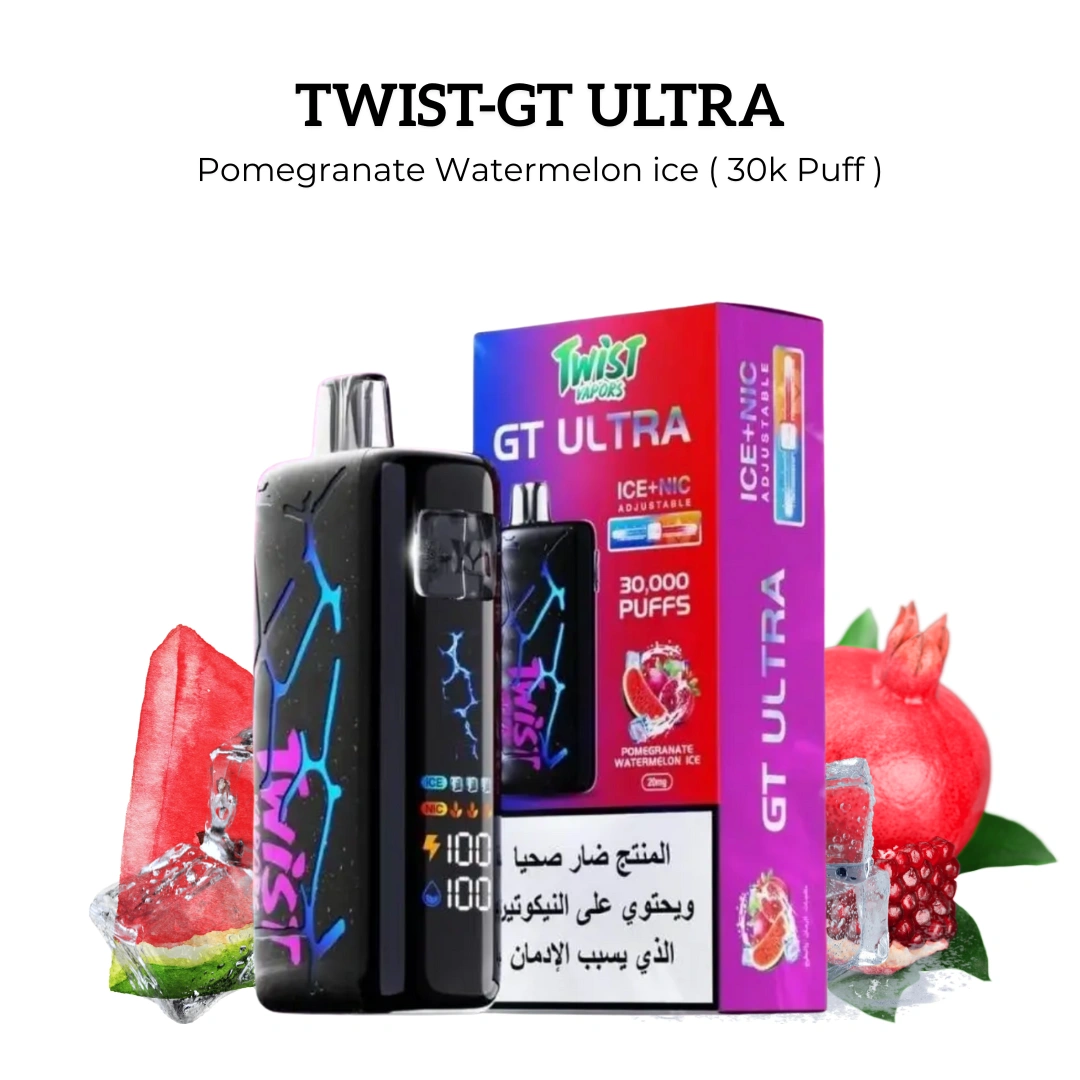 Twist Vapors GT MAX Pomegranate Watermelon ice - 30K Puff Disposable | Buy in Riyadh